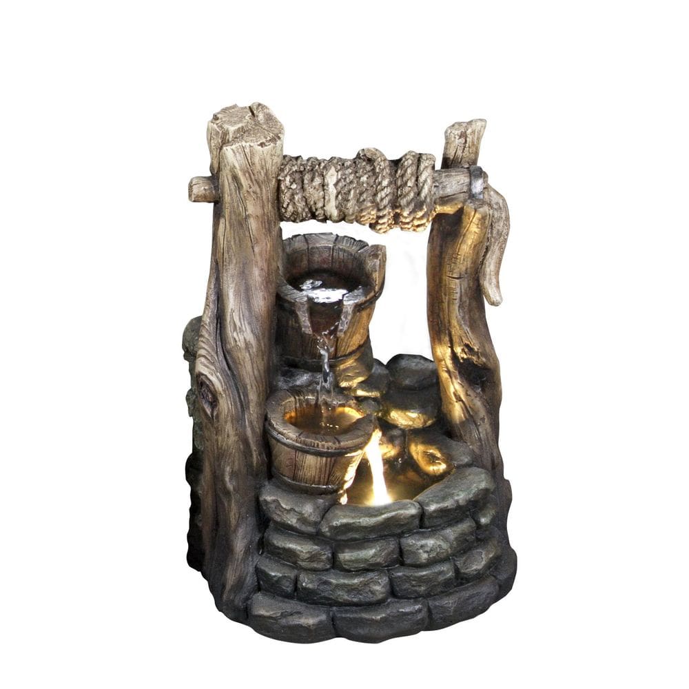Poço Fountain Hi-Line Gift Ltd com 2 baldes e LED