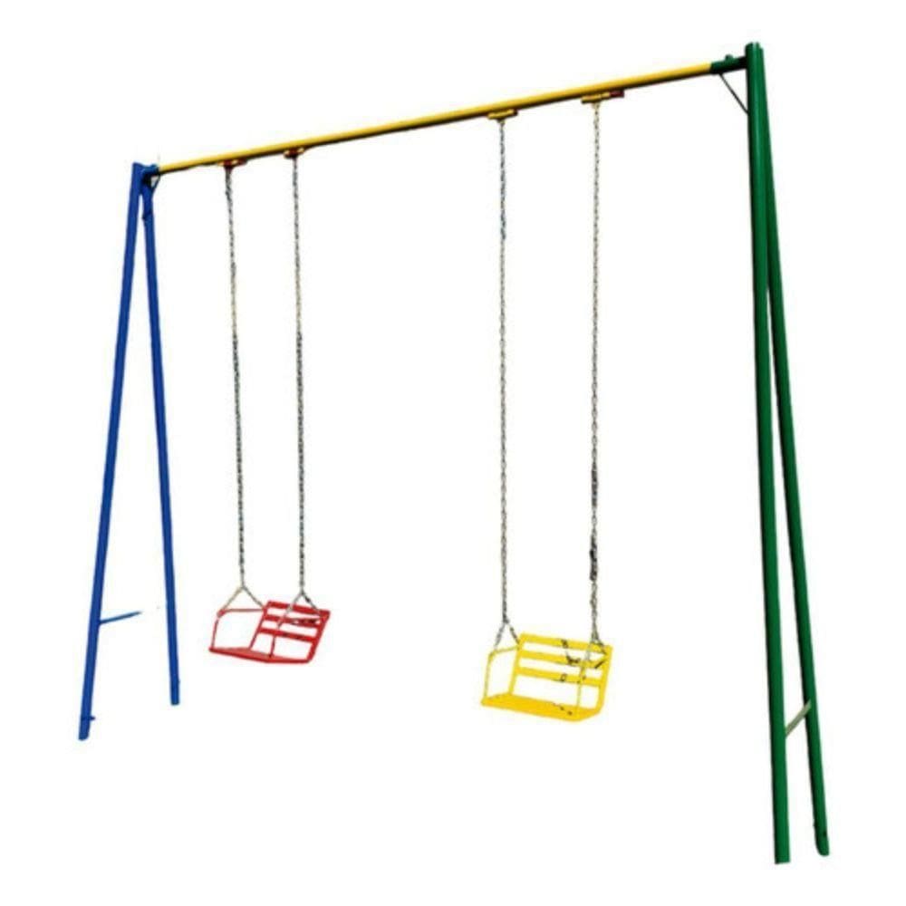 Balanço Infantil 2 Lugares C/ Encosto - Colorido - 2 Lugares