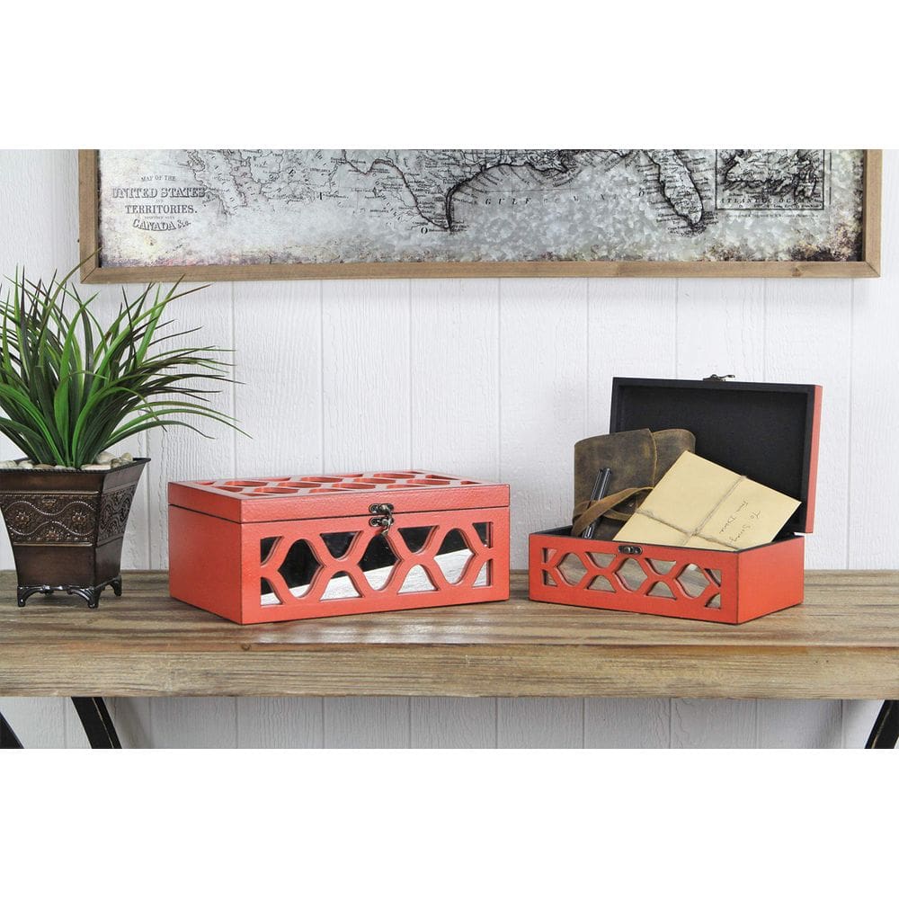 Juego de 2 Cajas de Almacenamiento Cheung`s FP-4060-2OR de Madera Marroquí