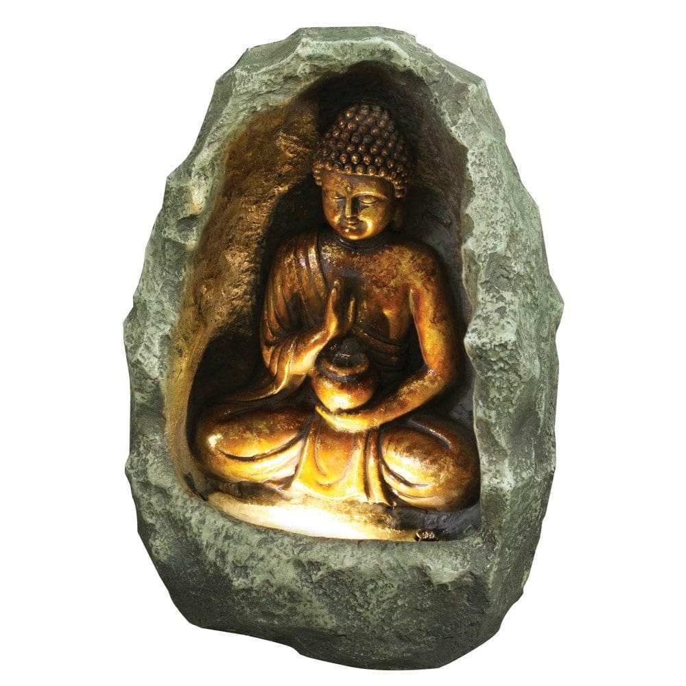 Fountain Hi-Line Gift Ltd Golden Buddha Polyresin, interior e exterior