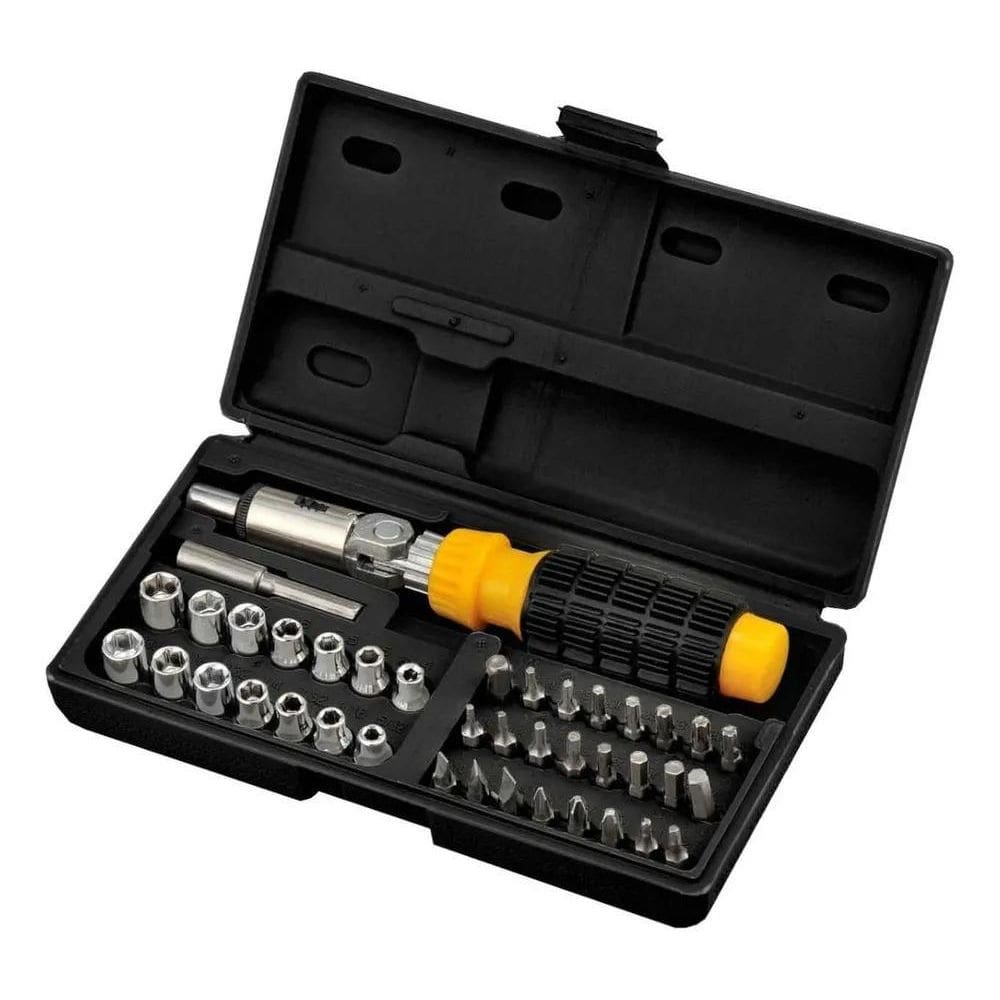 10X Kit Ferramentas De Bits Fenda E Soquetes 41 Peças Titan