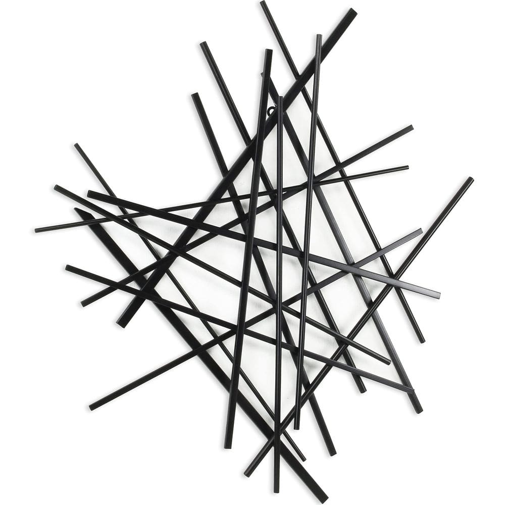 Decoración de Pared de Metal Avalon de Cheung 28.5” Escultura Negra