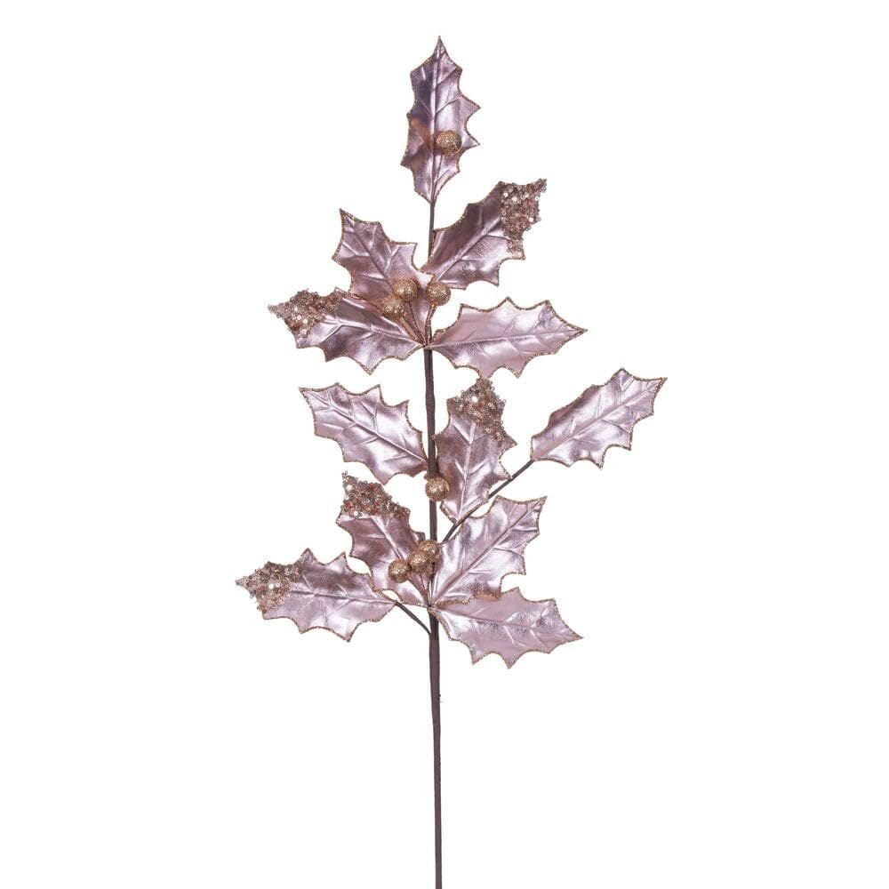 Spray de folha de ouro rosa para plantas artificiais Vickerman 71 cm, 6 unidades