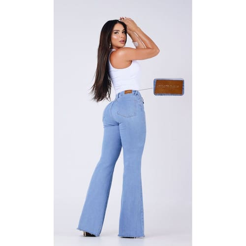 Calça Jeans Clara Miller Flare Barra Casas Bahia