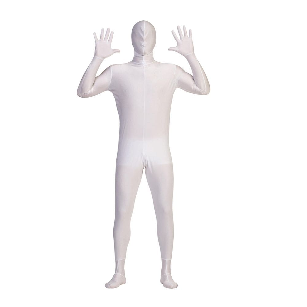 Traje RG Costumes Invisible Man Unissex Adulto Branco Grande