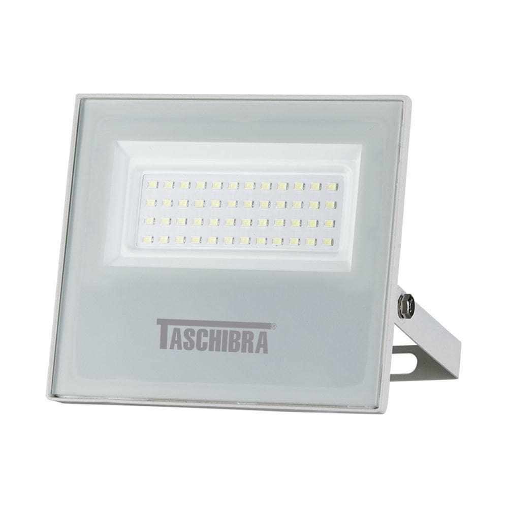 Kit 2 Refletores Taschibra Led Tr Slim 50w Verde Branco Bivolt