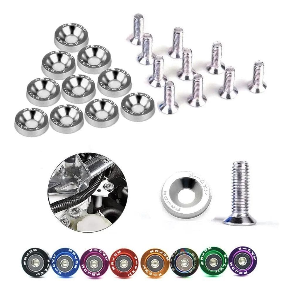 10X Kit 10 Parafuso Arruela Anodizadas M6X20Mm Jdm Tuning C