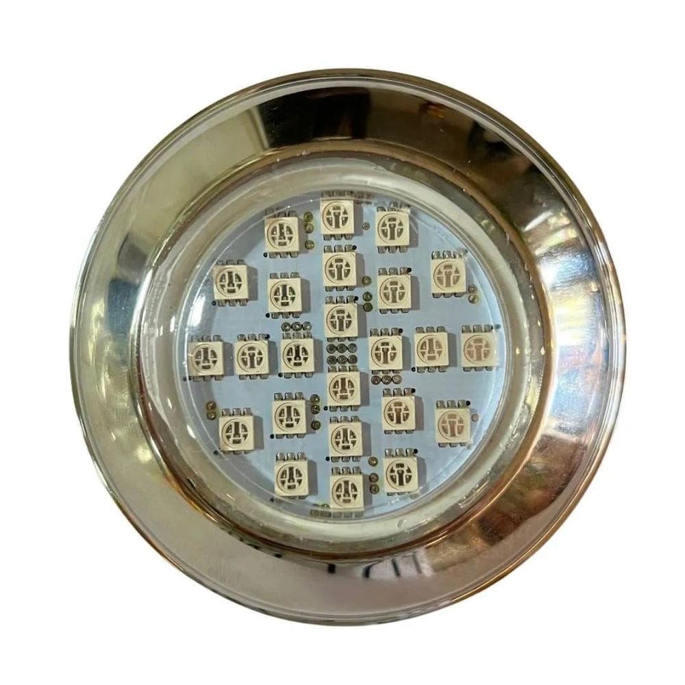 Refletor Power Led 5W Rgb Em Inox Iluminação Piscina Luz