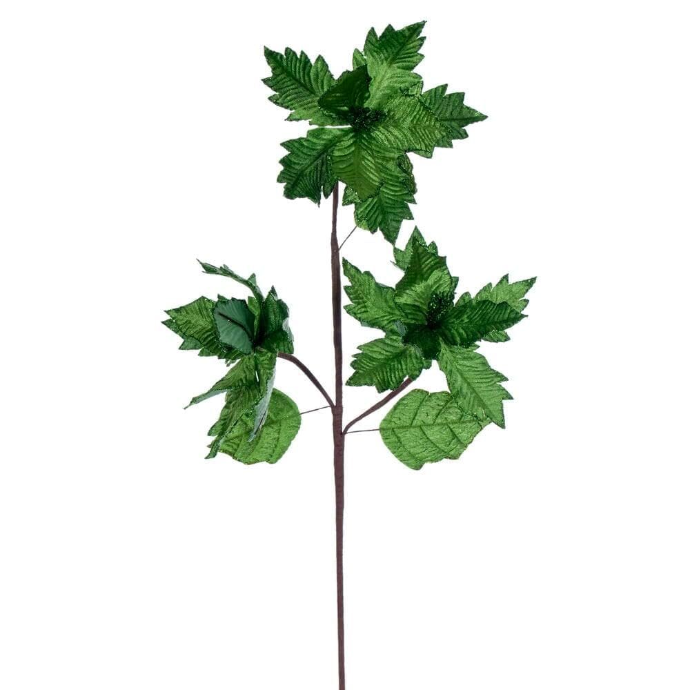 Planta artificial Vickerman Trio Razor Poinsettia Stem 15x66cm