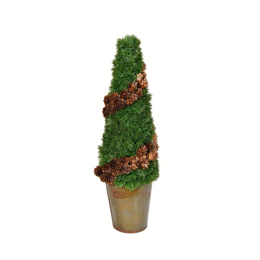 Decoração de pinha em vaso de cedro artificial Vickerman de 46 cm