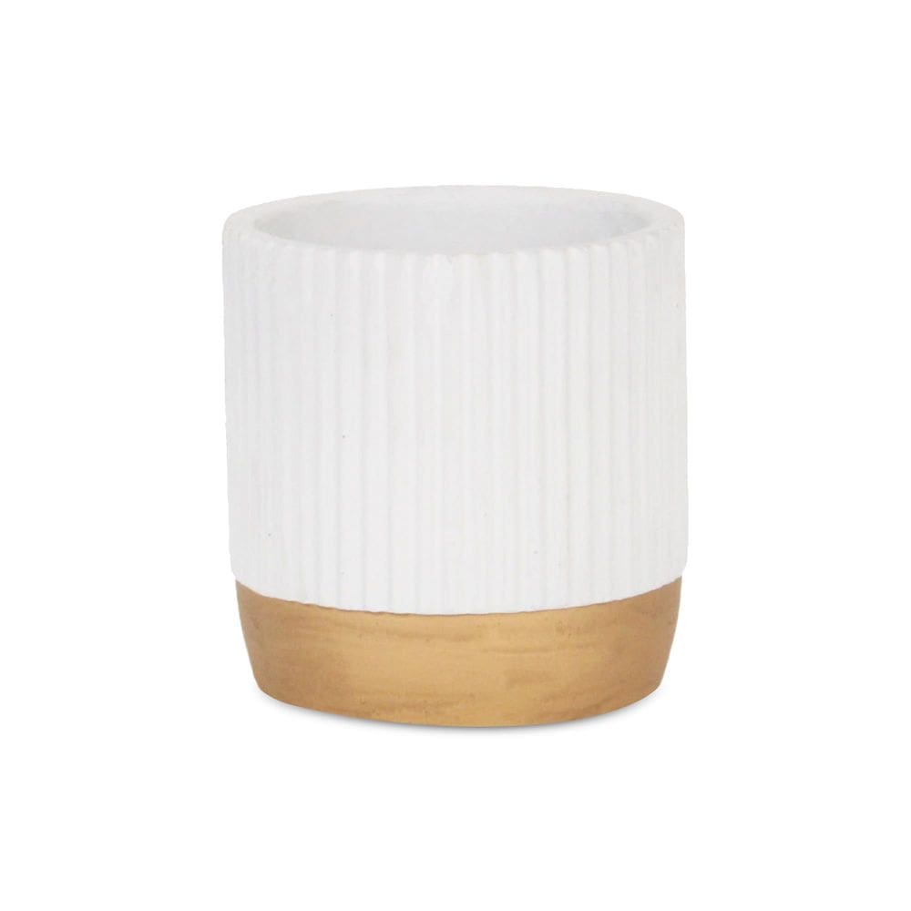 Vaso de cerâmica redondo Planter Cheung`s Aurone pequeno branco