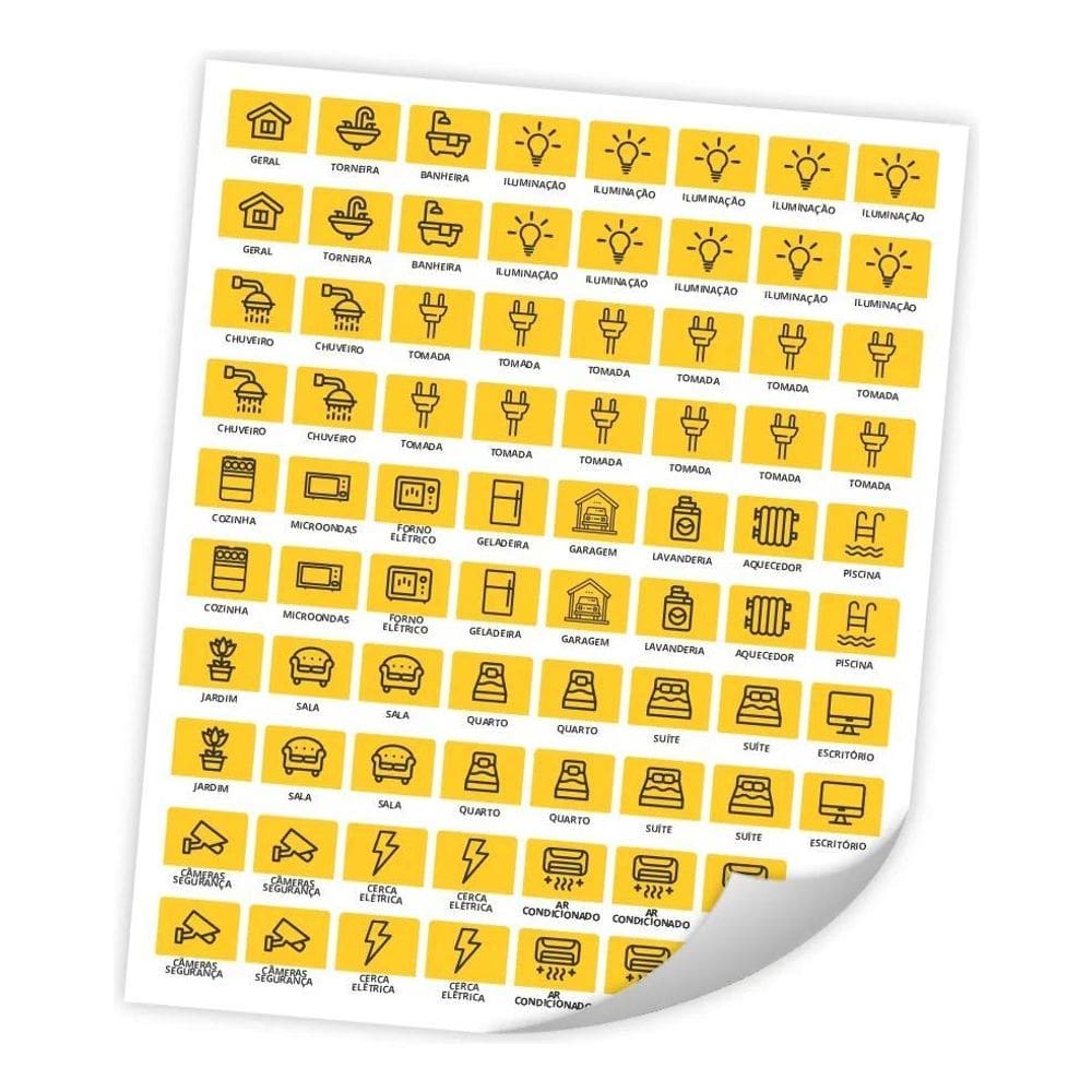 10X Etiqueta Disjuntor Energia Adesivo Para Quadro Força