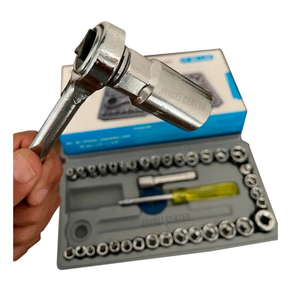 10X Kit Chaves Catraca Soquete Reversível Fenda 40