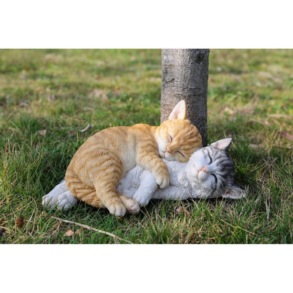 Estatueta Hi-Line Gift 87757-K Laranja e Cinza Tabbies Cat