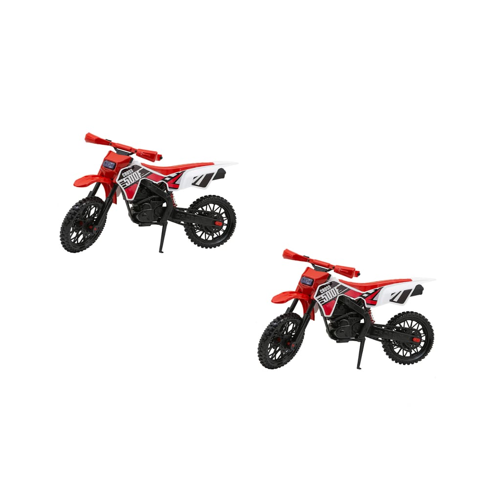 Kit 2 MotoCross Brinquedo Grande Realista Trilha Vermelha