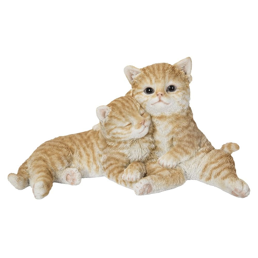Estatueta de presente de alta linha para casal, gatos, laranja, branca, realista
