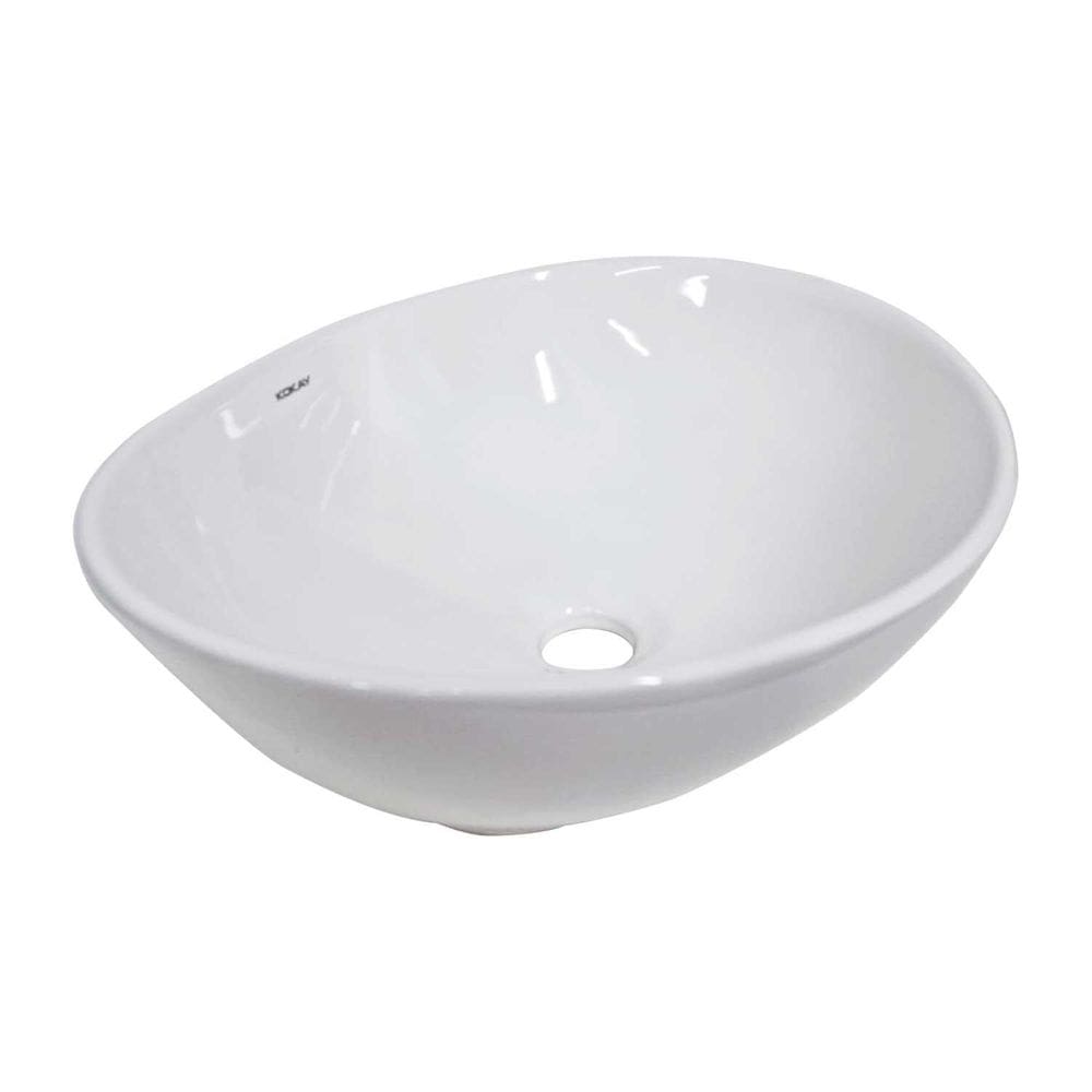 Cuba Oval De Apoio Sobrepor Banheiro Lavabo Em Louça - Luxo