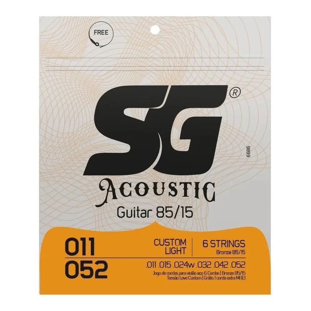 10X Encordoamento Violão Aço 011 Sg Bronze Custom Light Jg