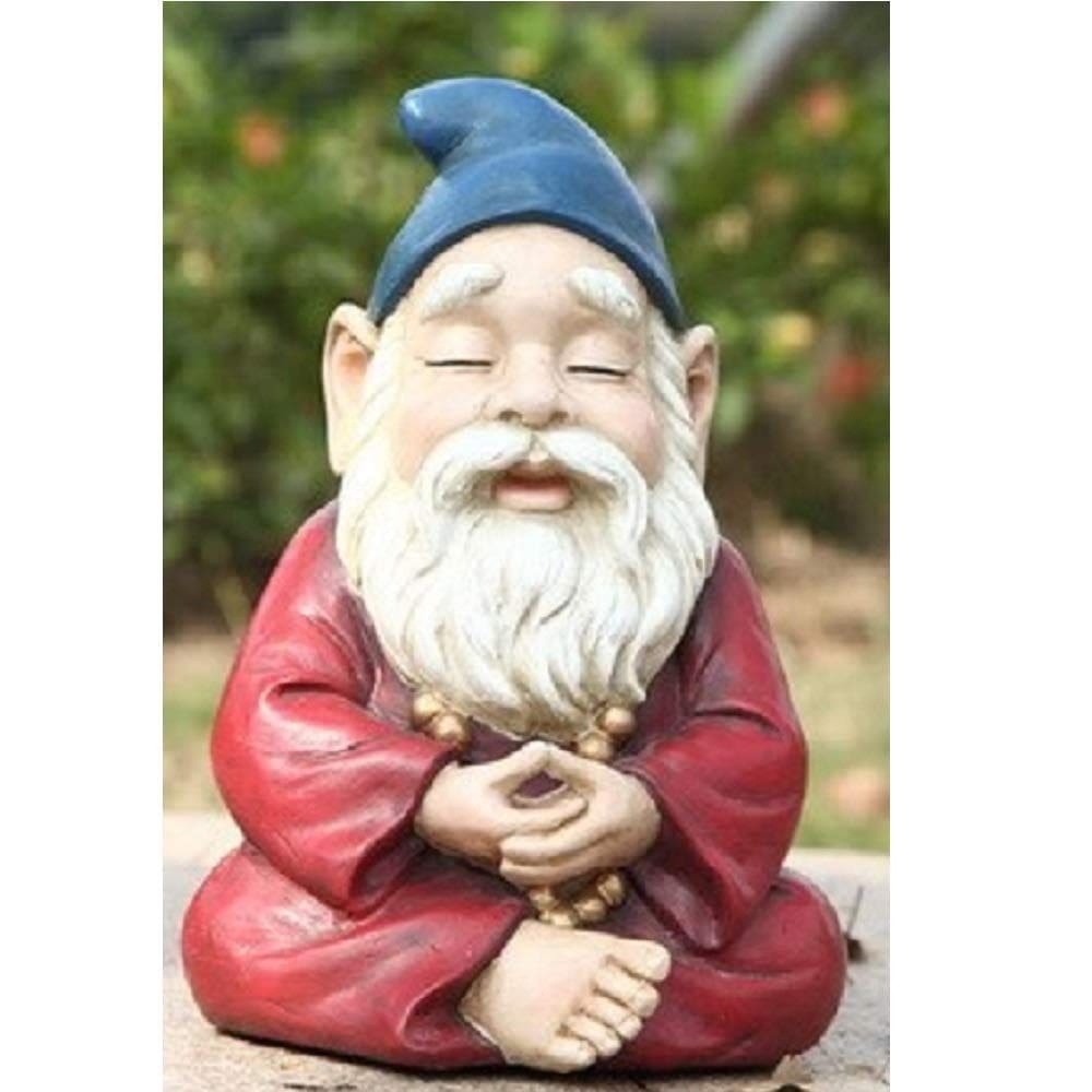 Estatueta Sculpture Hi-Line Gift Zen Gnome vermelha e azul