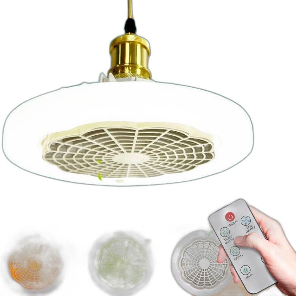 Teto Led E Ventilador Dupla Conveniência Com Controle Remoto
