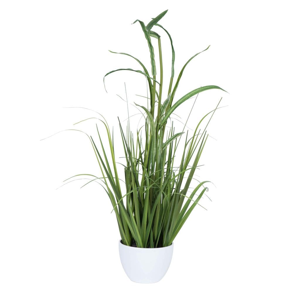 Planta artificial Vickerman Everyday, vaso de bambu verde de 81 cm