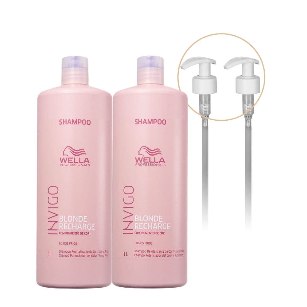 Kit Wella Professionals Invigo Blonde Recharge Shampoo Extra Válvula (4 produtos)