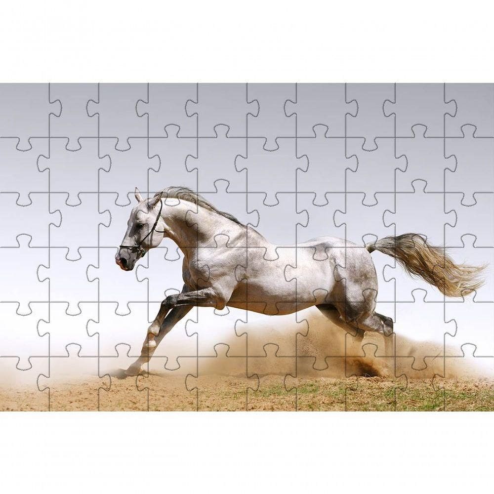 Kit 2 Quebra-cabeças Inclusivos 40 Peças Lindos Cavalos Para Mentes Inteligentes