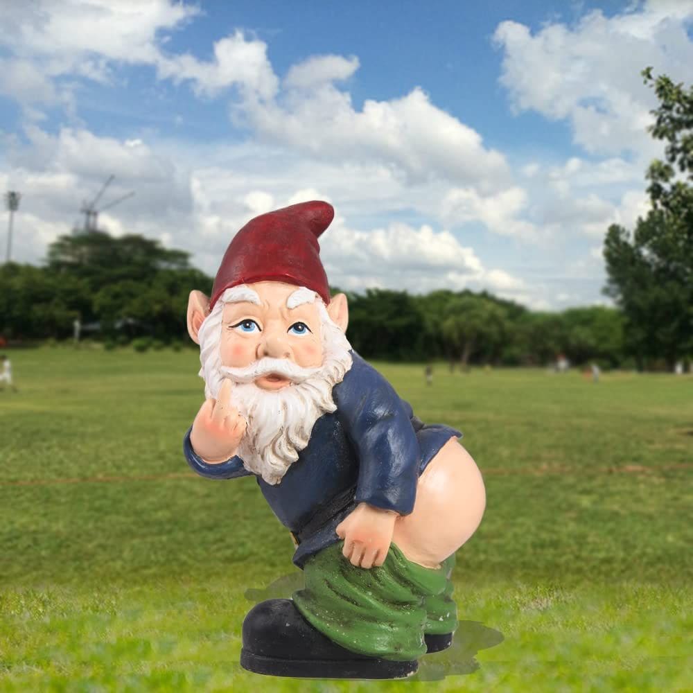 Estatueta de gnomo Hi-Line Gift Ltd azul verde 17x15x26 cm
