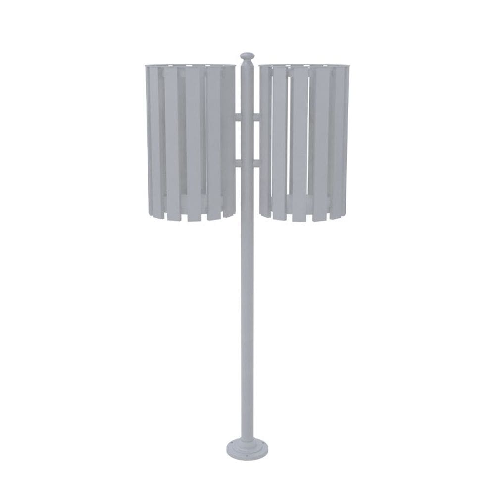 Lixeira de Rua Pátios Parques Dupla Tubular Cinza 151cm