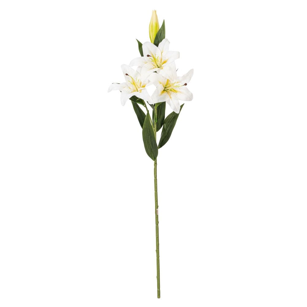 Spray de lírio artificial Vickerman 91 cm branco amarelo, pacote com 2 unidades
