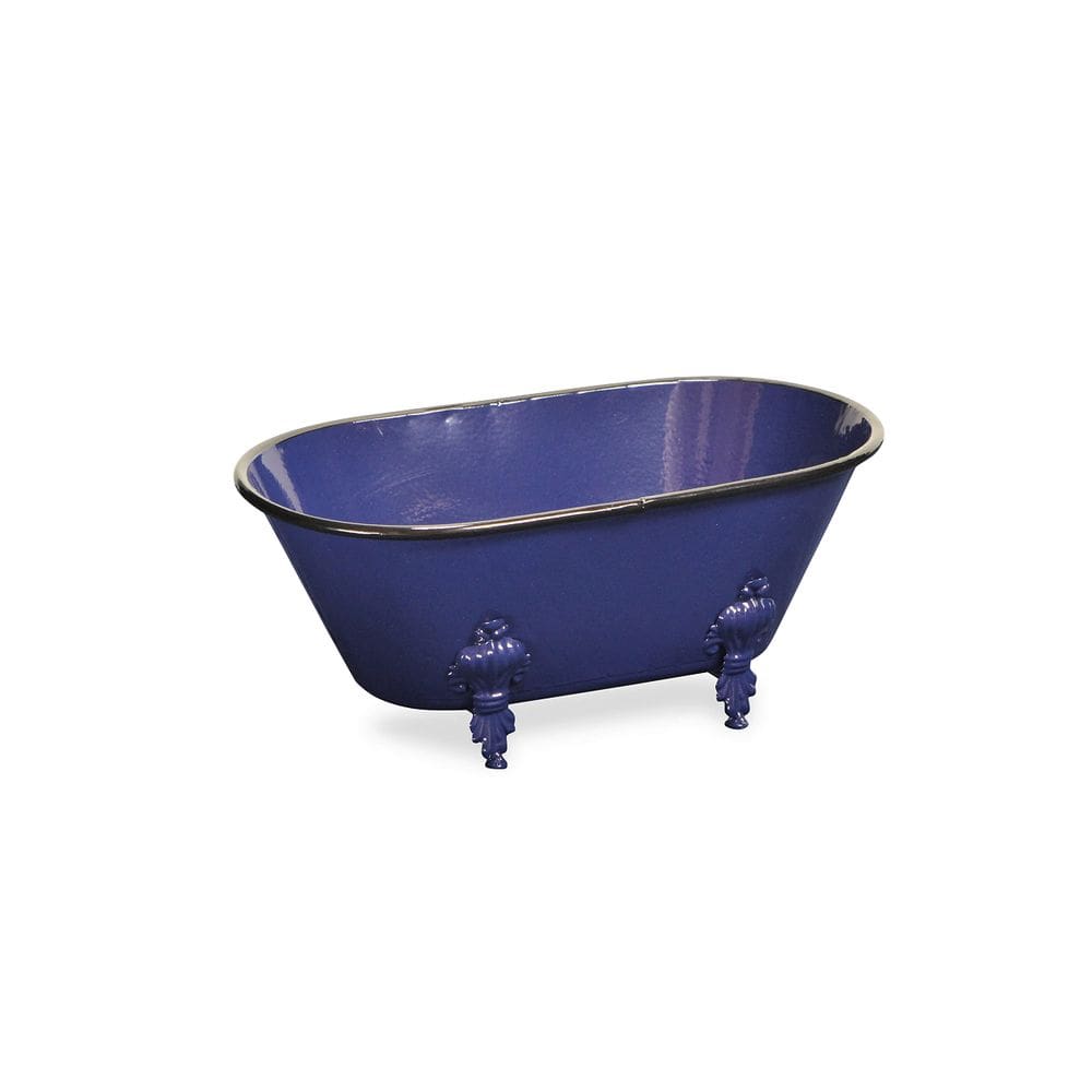 Plantador Cheung`s Lavande Metal Fleur-de-lis azul marinho 30x17x13cm