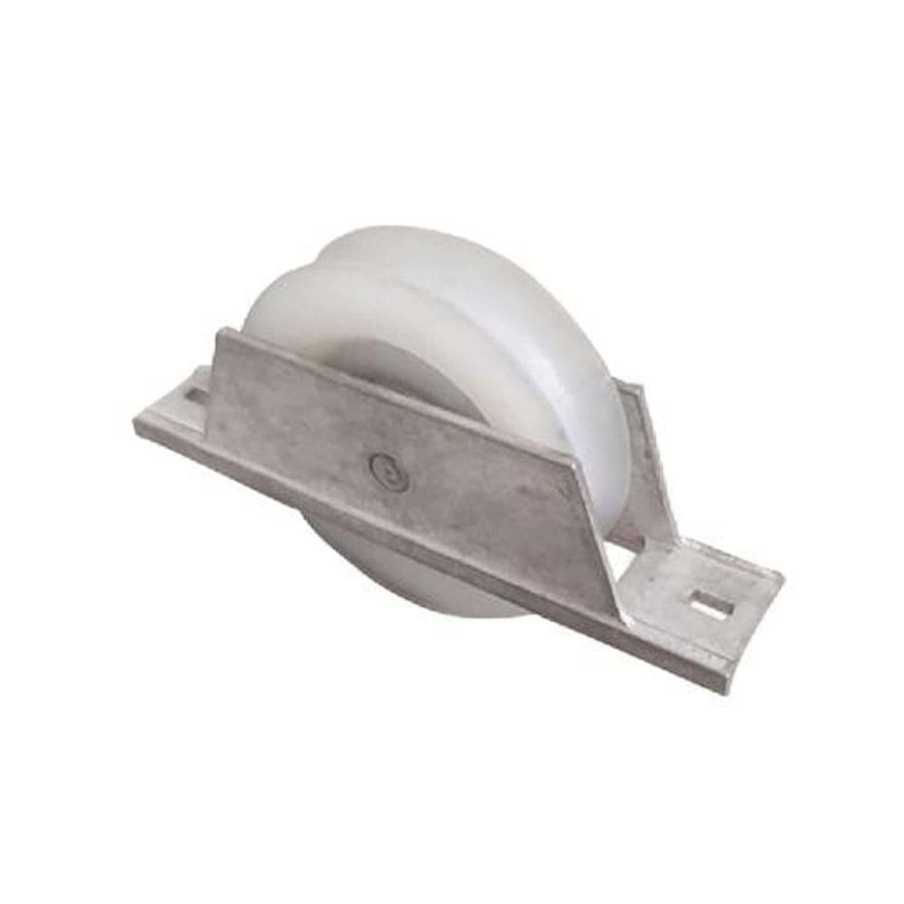 Roldana Nylon Branca Maciça 60(2 1-2) Tipo U 1-2 Cavalete Alumínio - Ferrosul