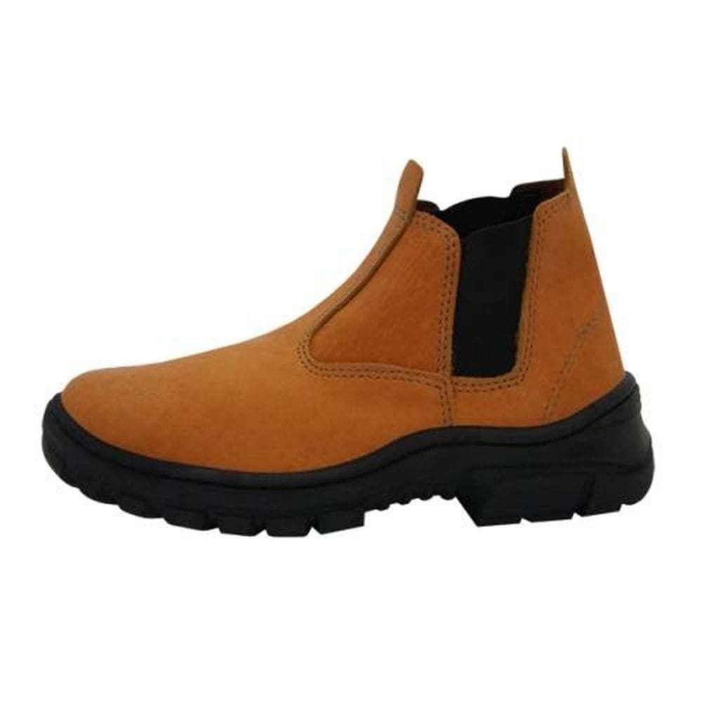 Botina Couro Vaqueta N° 43 Elástico Agro - Solado Pu Antiderrapante