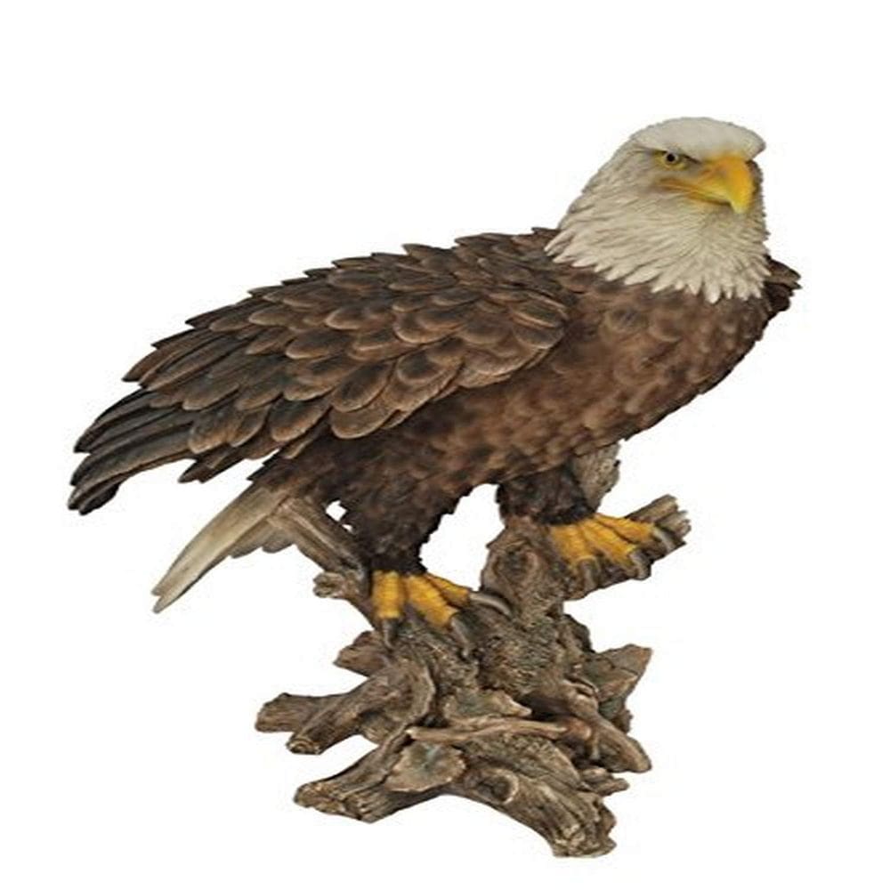 Estatueta Hi-Line Gift Ltd Estátua de águia careca em toco