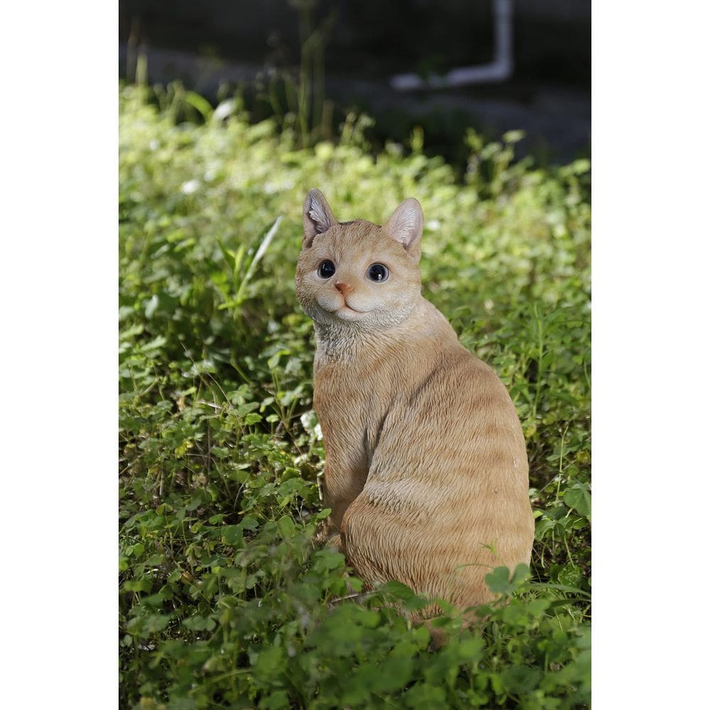 Estátua de jardim, presente de alta linha, gengibre, gato, laranja, poliresina