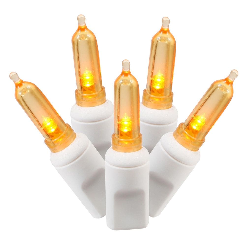 String Light Vickerman Italian 100 Orange LED White Wire
