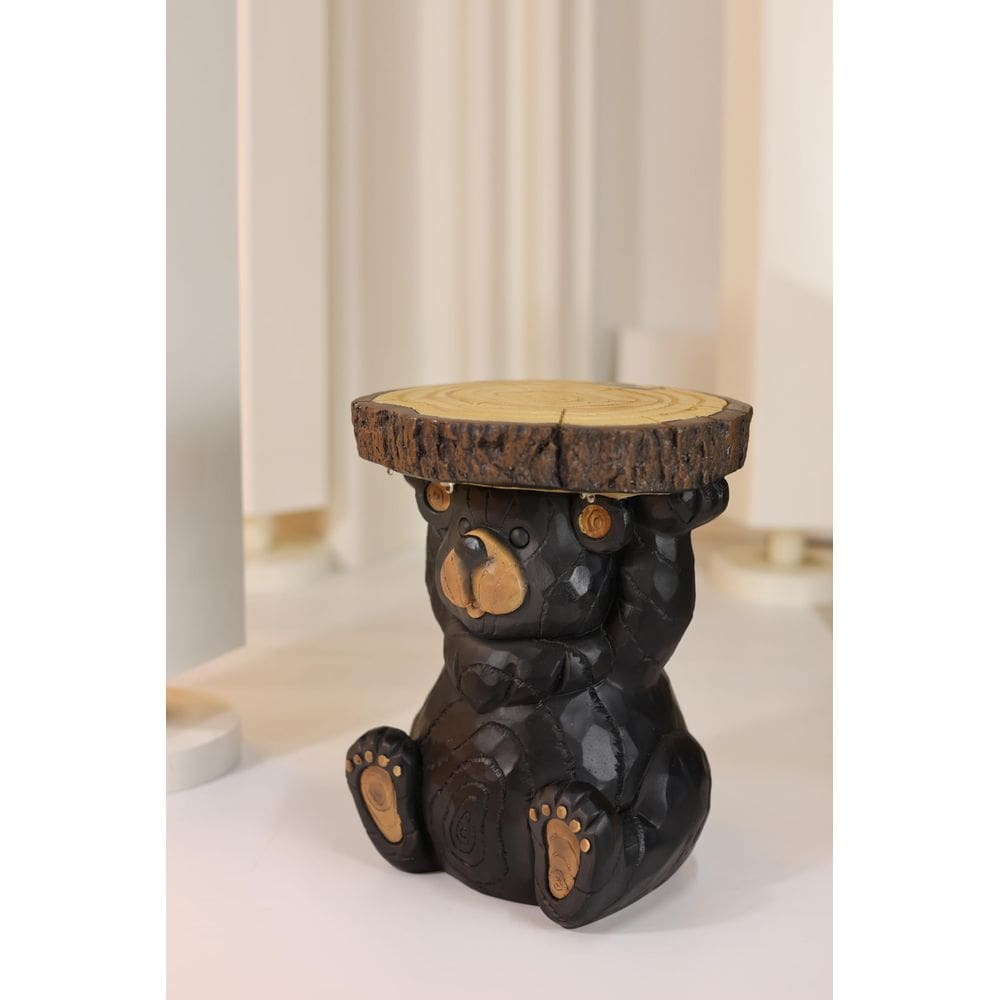 Suporte de planta Bear Statue Hi-Line Gift Ltd. com luz solar