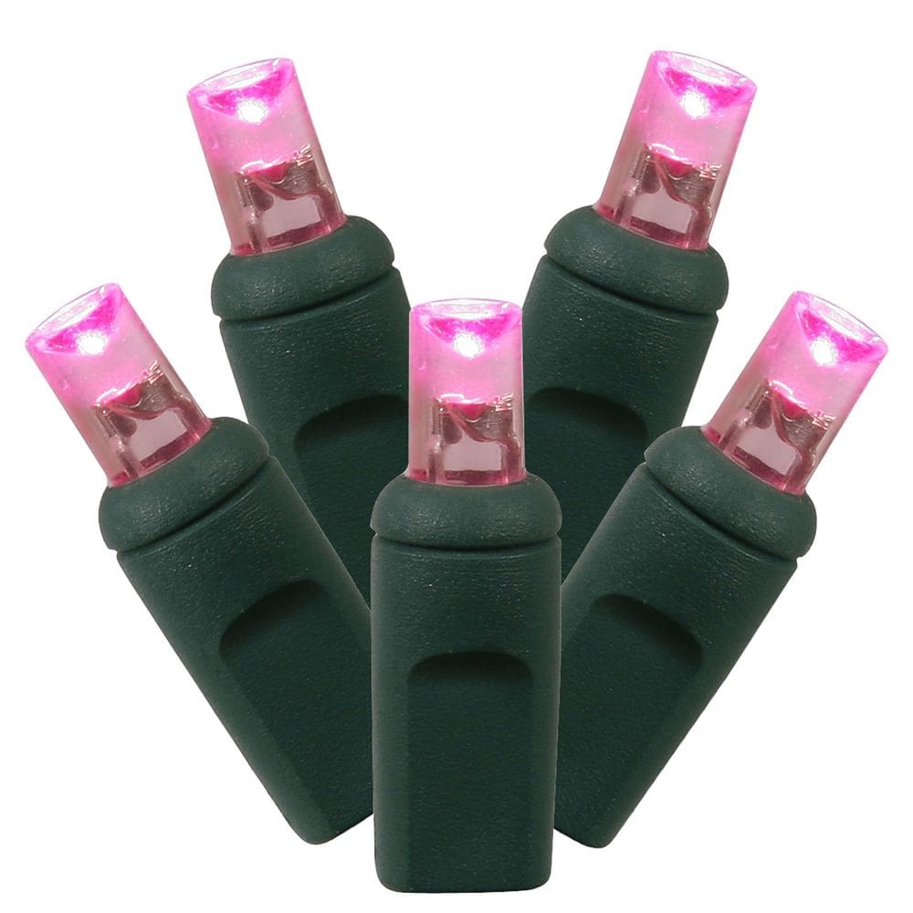 Luzes de corda LED Vickerman X6G6110 100 grande angular rosa