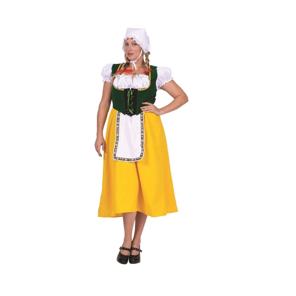Traje adulto de Milk Maiden RG Costume, boné verde