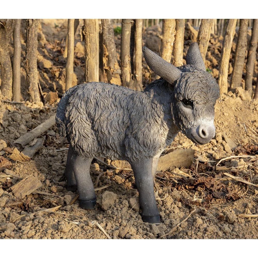 Figura de burro gris de pie Hi-Line Gift, estatua marrón