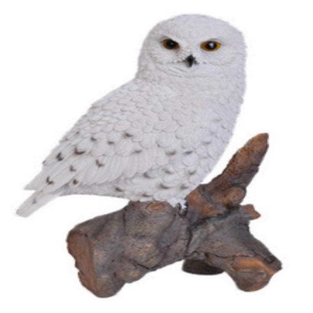 Estatueta Hi-Line Gift Ltd Snowy Owl on Stump 33 cm