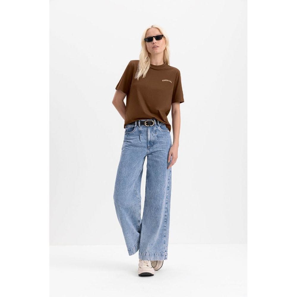 Blusa feminina em meia malha estampada essendi
