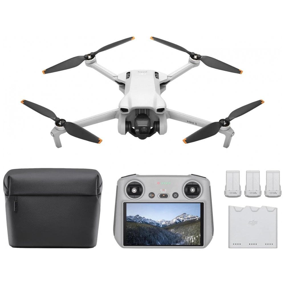 DJI Mini 3 Fly More Combo DJI RC - Drones com Câmera 4K para Adultos, 3 Baterias para 114min de Voo, Filmagem Vertical, Transmissão de Vídeo