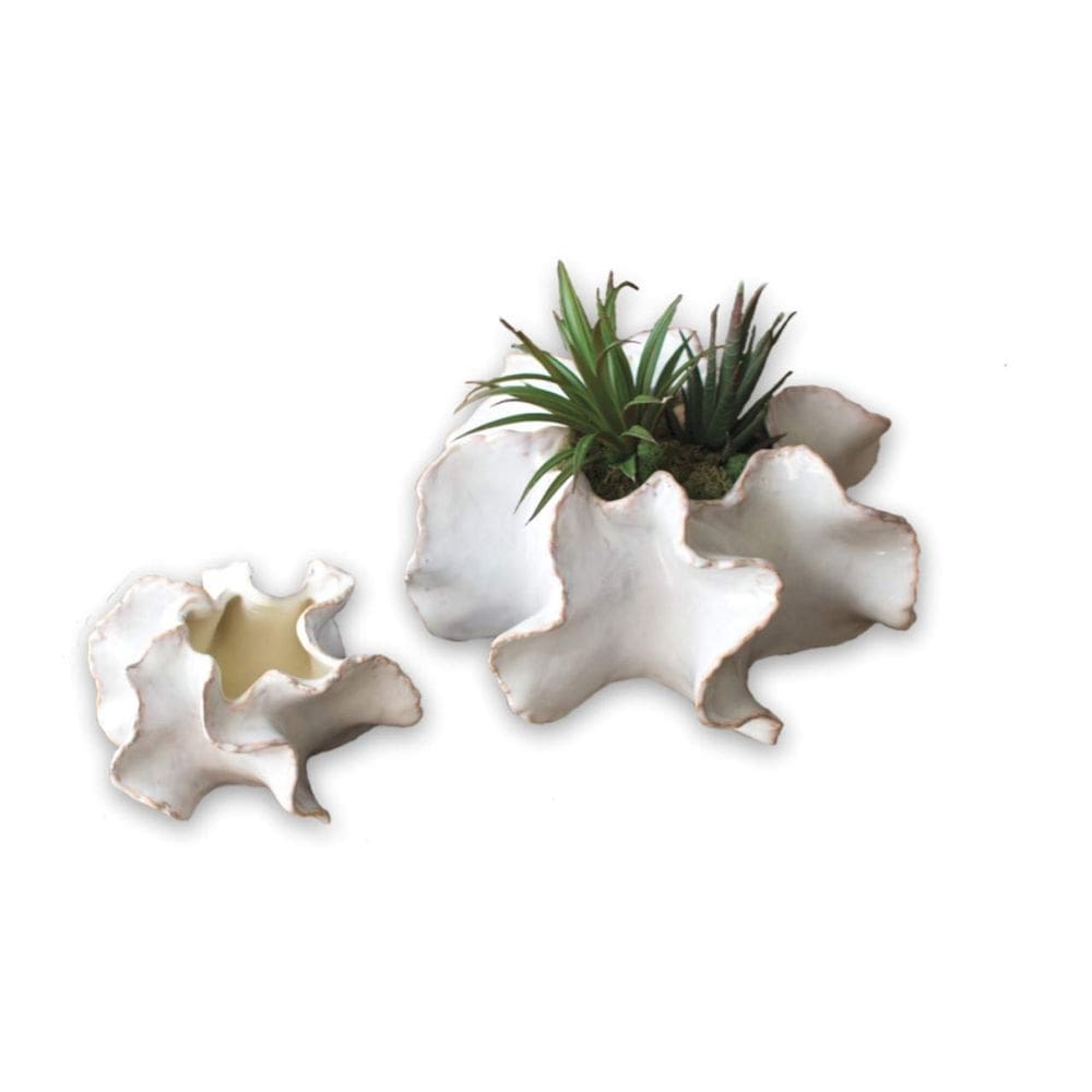 Conjunto de vasos de cerâmica Planter KALALOU CHN1123 25x14 e 18x9 cm