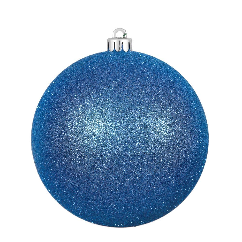 Enfeite de bola de plástico Vickerman N593002DG Blue Glitter