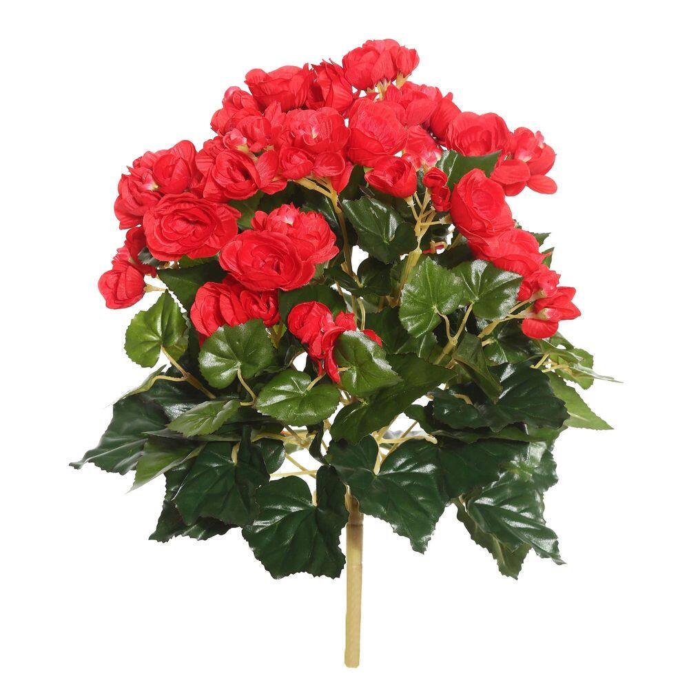 Begônia vermelha artificial Bush Vickerman 39 cm de comprimento