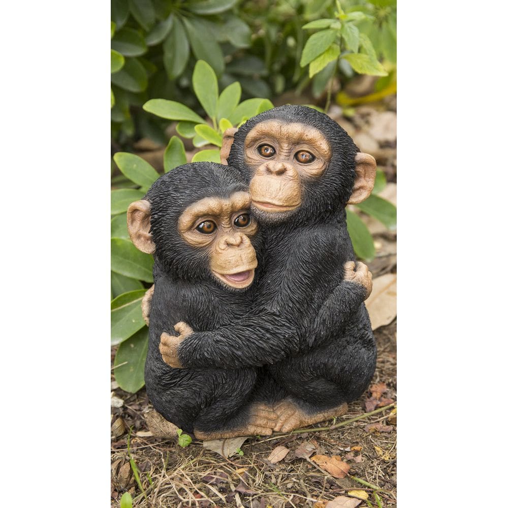 Escultura RUNADI 87805-B Estátua abraçando chimpanzés