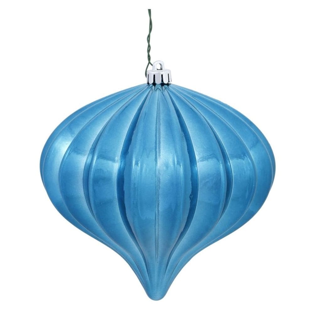 Enfeite suspenso Vickerman 5,7” Turquoise Shiny Onion, pacote com 3