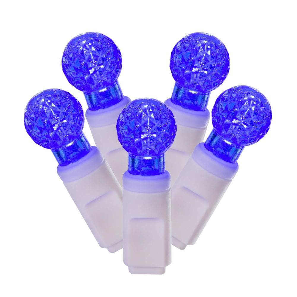 Luz de corda Vickerman 100 Blue G12 LED em fio branco