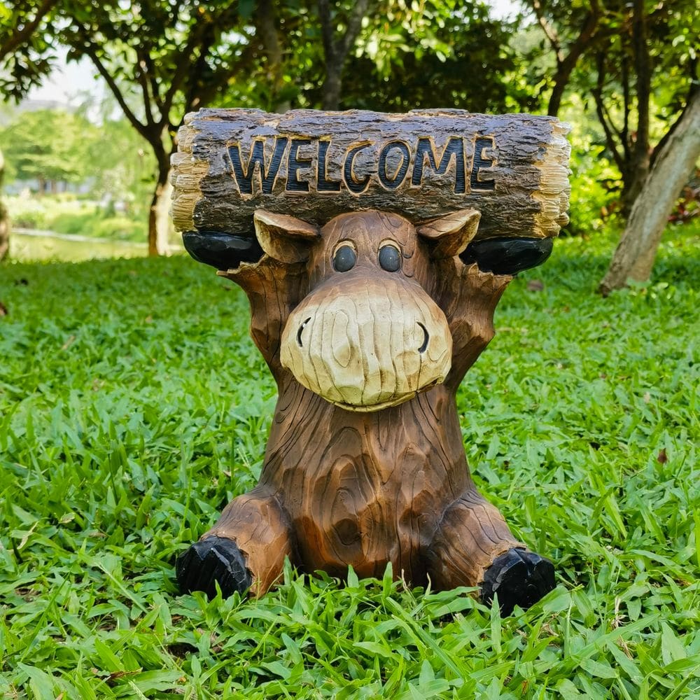 Escultura de Jardín Hi-Line Gift Cachorro de Alce 32x25x38 cm 3 kg